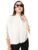HIGH STAR Women Off-White Solid Boxy Fit Crop Shirt (Offwhite, XL)