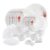 Cello Scarlet Bliss Dazzle Series Opalware Dinner Set Of 49 Pieces For Family Of 6 | Bone-Ash Free & Leadfree Opal Glass, Microwave & Dishwasher Safe, Plates & Bowls Crockery Set For Dining & Gifting