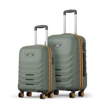 Safari Crescent 8 Wheels Set Of 2, Cabin & Check-In Trolley Bags Hard Case Polycarbonate 360 Degree Wheeling System Luggage, Travel Bags, Suitcase For Travel, Trolley Bags For Travel, Thyme Green