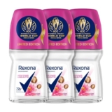 Rexona Lotus Flower & Shea Butter Antiperspirant Roll-On | For Women |72H Odour Protection | Limited Edition Pack – Icc Women’S Cricket World Cup India 2025 |50 Ml (Pack Of 3)