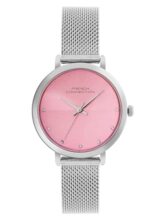 French Connection | Analog Pink Dial | Silver Stainless Steel | Watch for Women – FCN049A
