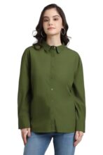 Forever 21 Women’s Solid Regular Fit Shirt (FWS24CWOF0068_Green