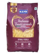Keya Fusilli Pasta 1kg, 100% Durum Wheat Pasta | Vegetarian | No MSG | Low in Calories | No Trans Fats | Healthy | Cooked in 10 Minutes