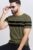 Ausk Striped Men Round Neck Dark Green, Black T-Shirt