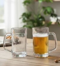 Table & Tale Americano Line 340 ml Beer Mug Set of 6 from Brazil | Crystal Clear Beer Mug | Ideal for Beer, Cocktails, Mocktails, Cold Drinks & Other Beverages
