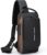 BKWISH Waterproof Polyester Sling Bag for Men and Women with Anti-Theft Lock Design, Slim Crossbody Chest Backpack with Adjustable Shoulder Strap for Travel, Office, Hiking and Daily Commute
