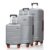 HRX Zanzibar 3Pc Set Canes Grey Polypropylene Hard Shell Suitcase Set – Premium Travel Trolley Bags with 8 Spinner Wheels, Number Lock & Water Resistant Body