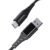 Ambrane 60W / 3A Fast Charging Output Type C To Usb Cable With Type-C To Usb For Mobile, Neckband, True Wireless Earphone Charging, 480Mbps Data Sync Speed, 1M Length (Act – Az10, Black)