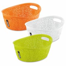 Nayasa Tri Colour Oasis Oval Basket | Set Of 3 | Multi Purpose Storage Basket | Side Handles | Easy To Lift | Light Weighted | Ideal For Home, Kitchen, Bathroom, Office | Tri Color