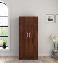 Spacewood Optima Wardrobe | 3 Year Warranty | Almirah, Cupboard, Almari, 2 Door Wardrobe, 1 Hanging Space|Engineered Wood| Sheesham