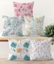 Hoopy Canvas Set Of 5 Designer Decorative Throw Pillow/Cushion Covers (16 Inch X 16 Inch, Botanical Print), 100 Tc