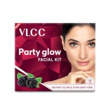 Vlcc Party Glow Facial Kit – 60G | Intense Glow For Clear, Bright Skin | Special Occasion At Home Facial | With Indian Berberry, Saffron, Mulberry, And Hazlenut