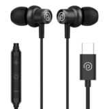 Ptron Boom Play V2 In-Ear Type C Wired Headphones With Mic, 10Mm Drivers For Immersive Sound & Deep Bass, 1.2M Tangle-Free Cable, In-Line Controls, Snug-Fit Metal Buds & Wide Compatibility (Black)