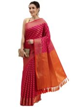 Panzora Women’S Banarasi Silk Woven Zari Work Saree With Unstitched Blouse Piece