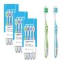 Amazon Basics Multipro Zigzag Toothbrush For Adults, Multicolour | 12-Count (4 × 3 Packs) | Soft Bristles For Deep Cleaning, Plaque Removal & Gentle Gum Care