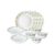 Larah by BOROSIL Cripper Opalware Dinner Floral Set, 10 -Piece, White