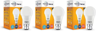 Wipro 10 W Basic Standard B22 LED Bulb(White, Pack of 3)