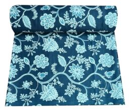Fashionmart 2 Meter Hand Block Indian Cotton Unstitched Jaipuri Handmade Digital Printed Fabric Material for Women Kurta/Blouse/Palazzos/Piece Material for Women’s (Green Jal)