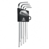 AGRICO Tata Set of 9, Long Allen Key/Wrench Key Set Garage Automotive, Household & Industrial Applications | L Shape Repair Tool, Standard | Grey (Pack of 1, ‎TAK002)