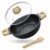 Lifelong Die-Cast Kadhai 24Cm With Glass Lid & Wooden Spatula | 1.9L, 1.5Kg | Gas & Induction Compatible | Even Heat Distribution, Toxin & Teflon Free, Non-Stick, & Durable | Perfect For Cooking