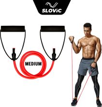 Slovic Exercise & Stretching Resistance Band Set For Men & Women Workout Medium Resistance Tube(Red)
