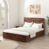 Spacewood Dornik Bed |King Size (78 X 72) Engineered Wood Bed with 3/4th Hydrulic Lifton Storage | 3 Year Warranty | Modern Design |Engineered Wood | Sheesham