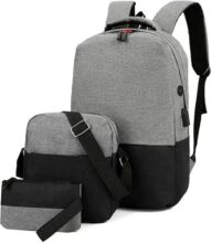 Tantra Polyester Laptop Backpack 3 Pcs Set Backpack Bag 35 L Backpack (Black)
