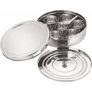 neelam Stainless Steel Spice Box, Masala Dabba with airtight Steel Lid, 7 Containers with 1 Spoon & 1 Steel Plate, Organize Spices, Durable & Elegant Kitchen Storage for Home Cooking, Silver, 825 ml