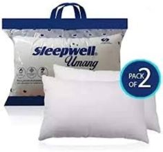 Sleepwell Pillow Set || Comfort And Support Pillow Microfibre Solid Sleeping Pillow Pack of 2(White)