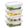 Borosil KLIP-N-STORE RECTANGULAR – 640 ML (4pc Set)