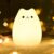 Desidiya® Cute Kitty Night Light for Kids – Rechargeable Silicone LED Lamp with Warm White & 7-Color Modes | Tap Control | Soft BPA-Free | Gift for Girls | Baby Toddler Bedroom Decor