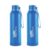 CELLO Puro Steel-X Benz 900 Insulated Water Bottle Set of 2 Pcs, 900 ml Blue | Carrying with Loop, Wide Mouth Leak Proof & Rust Resistant Inner Steel Insulated Water Bottles for School Kids & Travel