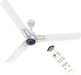 Polycab Wizzy Neo LED 2.0100% CopperHigher Air DeliveryLED Indicator with 3 Year Warranty BLDC Motor with Remote 1200 mm Ceiling Fan(5 Star | White Rosegold | Pack of 1)
