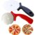 2Pcs Stainless Steel Large Pizza Cutter | Premium Pizza Cutter – Ideal for Cutting Pizza/Sandwich/Breads/Burger/Paratha | Rotating Slicer(Black,red)