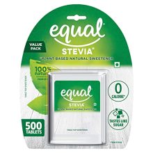 Equal® Stevia 500 Tablets | Plant-Based Natural Sweetener | 100% Natural Sweetness From Stevia | Zero Calorie From Stevia | Tastes Like Sugar | Ideal For Diabetic Patients | Vegan & Keto Friendly | Value Pack | Pack Of 1