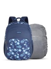 Lavie Sport Bellis 39L Printed School Backpack With Rain Cover For Girls (Navy)