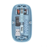 Dyazo Transparent Wireless Mouse | Dual Mode 2.4 GHz + BT 5.2 | Rechargeable Battery | Transparent Design with Noise Free Clicking | Adjustable DPI | Compatible with MacBook, Laptop and PC (Blue)