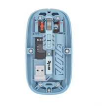 Dyazo Transparent Wireless Mouse | Dual Mode 2.4 GHz + BT 5.2 | Rechargeable Battery | Transparent Design with Noise Free Clicking | Adjustable DPI | Compatible with MacBook, Laptop and PC (Blue)