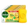 Dettol Lime Fresh (Cool) Bathing Soap Bar with 12hr Freshness (750gm) |Long Lasting Freshness, 150gm Pack of 5 (3308672)