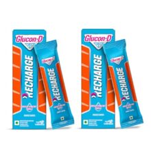 Glucon-D Recharge Energy & Hydration Orange Flavour Drink Powder, Instant Glucose + Electrolytes For Quick Energy, 18G Sachets (Pack Of 10)