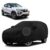Sulfar 100% Waterproof Car Body Cover Compatible with Mirror for Renault Kwid (Triple Stitched, Full Bottom Elastic, Black-TB)