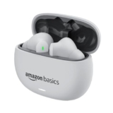 Amazon Basics True Wireless In-Ear Earbuds With Mic, Low-Latency Gaming Mode, Touch Control, Ipx5 Water-Resistance, Bluetooth 5.3, Up To 60 Hours Play Time, Voice Assistance And Fast Charging (White)