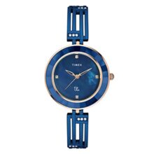 Timex Fria Analog Watch For Women With Mother Of Pearl Round Dial & Blue Brass Bracelet Band Water Resistant Women’S Wrist Watches – Twel16203