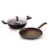 Crystal Coppo Series Nonstick Cookware Set – 3 Pcs | Tawa 250 Mm + Kadai 240 Mm + Glass Lid 240 Mm | Gas Stove Compatible
