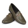 YOHO Bliss Comfortable Slip On Formal Buckle Loafer for Women | Stylish Fashion Moccasins Range | Cushioned Footbed Finish | Flexible and Office Wear Shoe Olive