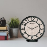 Bosco Modern Non Ticking Silent, with Black Decorative Frame, 20 CM Table Cum Round Wall Clock for Home, Living Room, Bedroom, Office and Kitchen | BWC-1207