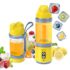 KICHENIQUE Portable Juicer Mixer Blender for Juices, Smoothies, Cold Coffee, Rechargeable 10 Blades Bottle Juicer Smoothie Maker, Fruits Mixer Grinder for Home, Office, Gym, Travel, 450ML