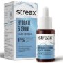 Streax Hydrate & Shine Face Serum, 30ml|11% Hyaluronic Acid|Serum for Glowing Skin |Instant Glow, Deep Hydration & Brightening in 3 Days|Glass Skin Finish|Clinically Tested| All Skin type