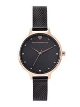 French Connection Women’s Amour Analog Watch Black Strap-FCN00018E