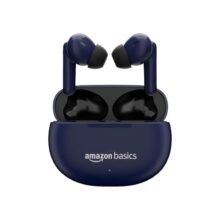 Amazon Basics True Wireless in-Ear Earbuds with Mic, Touch Control, IPX5 Water-Resistance, Bluetooth 5.3, Up to 55 Hours Play Time, Voice Assistance and Fast Charging (Blue)